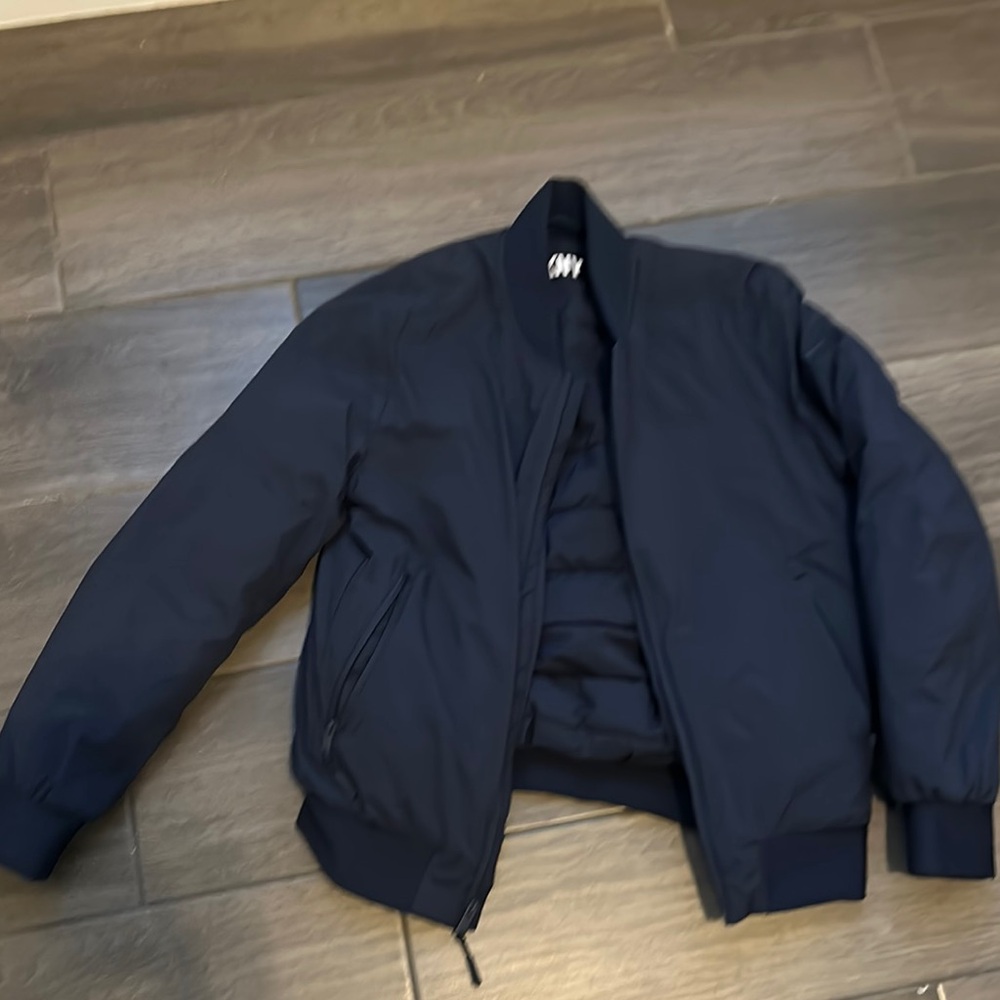 DKNY  Blue Bomber Jacket with Ribbed Details size S